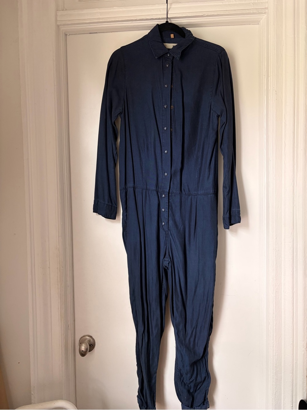 Dark Navy Jumpsuit with Front Patch Pockets